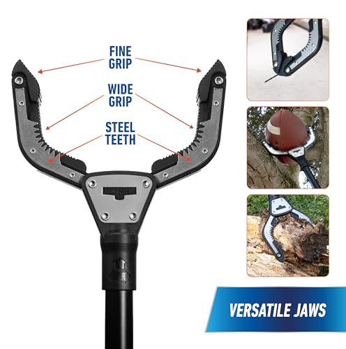 Unger Professional 42.5” Rugged Reacher Grabber Tool with Rotating Head, Outdoor Trash Picker Upper, Heavy Duty Claw Pickup, Durable Litter Yard Clean Up for Twigs, Lawn, and Garden Use