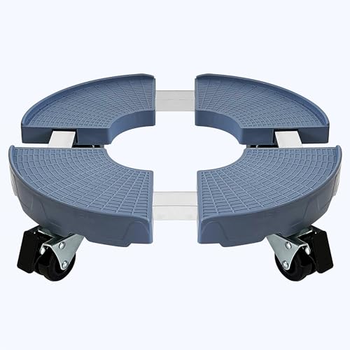 CASIMR Plant Caddy with Wheels, Heavy Duty 440lbs Capacity Rolling Plant Stand, 15-20 Inch Adjustable Indoor Outdoor Plant Dolly, Round Plant Roller Base Flower Pot Rack Holder Trolley Casters Tray, Blue+Black - color: Blue+Black