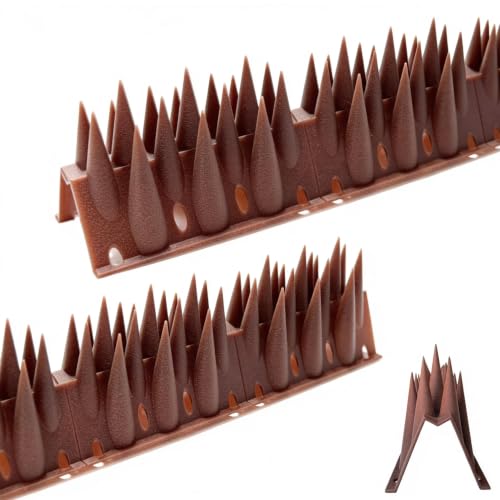 Bird Spikes,Brown, 12 Pack,New Roof Overhang Spikes, Pigeon Spikes - color: Brown, size: 11.8Feet