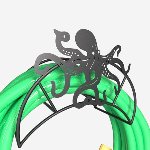 Octopus Hose Hanger Metal Wall Mount Heavy Duty 125'5/8" Garden Hose Holder - color: Octopus