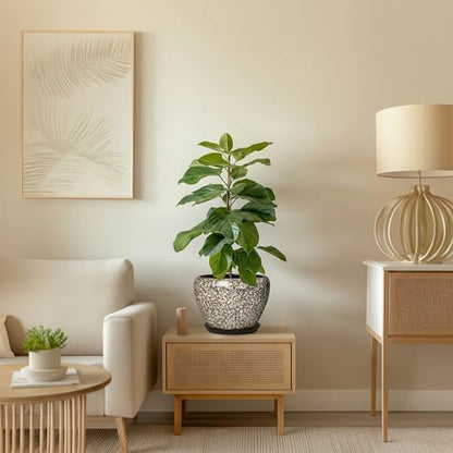 Ceramic Plant Pots, 8 Inch Planters Indoor, White Leopard - color: White Leopard, size: 8 Inch