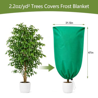 NONMON 4 Pack Plant Covers Freeze Protection 31.5" x 47" - size: 31.5" x 47" - 4 Pack