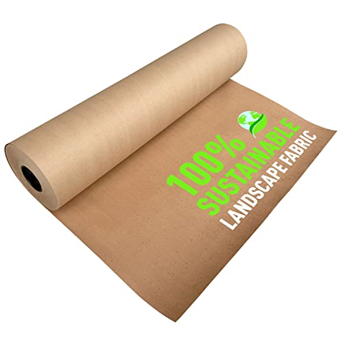 Sandbaggy Biodegradable Landscape Fabric - Garden Paper for Weeds - Paper Mulch Rolls - Made in America (3 ft x 50 ft, 1) - size: 3 ft x 50 ft