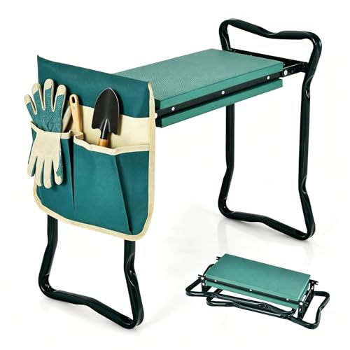 IRONMAX Foldable Garden Kneeler and Seat with Wide Soft Foam Pad, Green - color: Green, size: 16”L×8”W