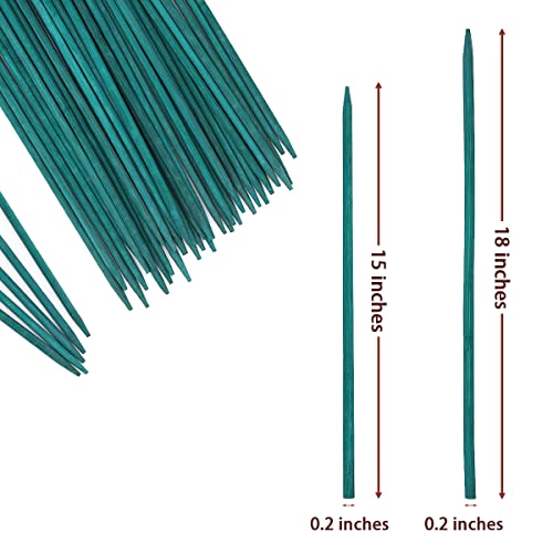 GAGINANG Green Bamboo Plant Stakes, 50 Pcs 18 Inches Floral Support Sticks - size: 18 inch Pack of 50