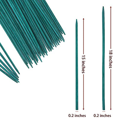 GAGINANG Green Bamboo Plant Stakes, 50 Pcs 18 Inches Floral Support Sticks - size: 18 inch Pack of 50