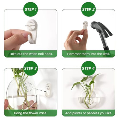 DomeStar Set of 4 Wall Vases, Wall Mounted Propagation Station - size: 4pcs