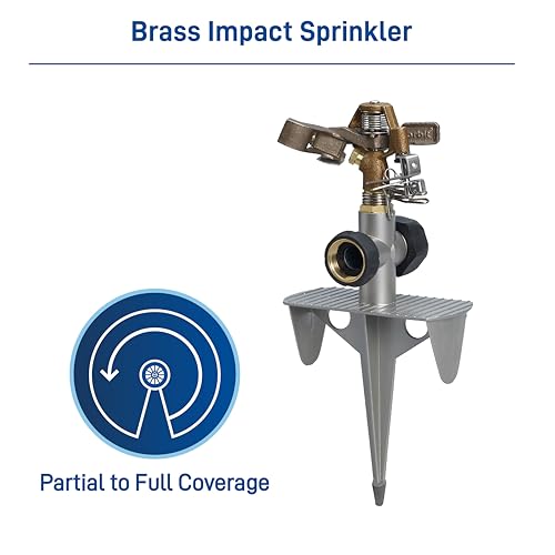 Orbit Brass Impact Sprinkler, Zinc Spike Base, Adjustable - 56946