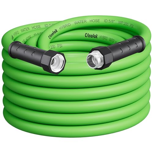 Rubber Garden Hose 50 ft, 5/8" Lightweight Water Hose, Aluminum Fittings - size: 50ft