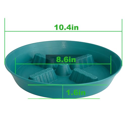 4 Pack Plant Saucer 10 inch, 8 12 14 17 inch, Plant Stand Plastic Plant Saucers for Indoors Outdoor, Heavy Duty Flower Plant Risers for Inside Pots, Pot Saucers for Plants, Grow Bags Saucers - color: Forest_Blue, size: 10"-4 Pack