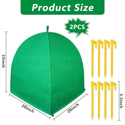 GJL 2 Pack Winter Plant Covers Freeze Protection, 28×28×33 Inch Shrub Tent - size: 28 x 28 x 33 Inches