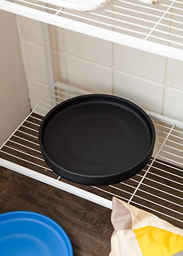 12 Inch Large Ceramic Saucer - Drainage Tray for Plant Pot (Matte Black) - color: Black, size: 12 Inch