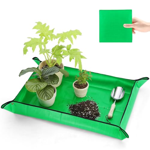 Waterproof Repotting Mat Super Thick for Indoor Potting Soil 39.5"x29.5" - color: Pale Green, size: 39.5" x 29.5"