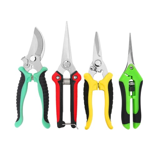4 Pack Garden Pruning Shears, Stainless Steel Garden Shears, Gardening Shear, Garden Scissors, Clippers, Pruning Snips Garden Tools for Women Men - color: Color2