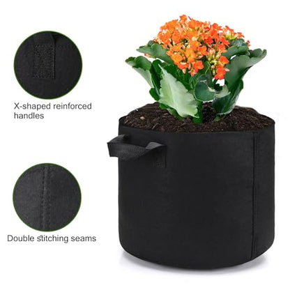 24-Pack 5 Gallon Grow Bags, Heavy Duty Aeration Fabric Pots with Handles for Garden and Planting, Pots for Plant - size: 5 Gallon