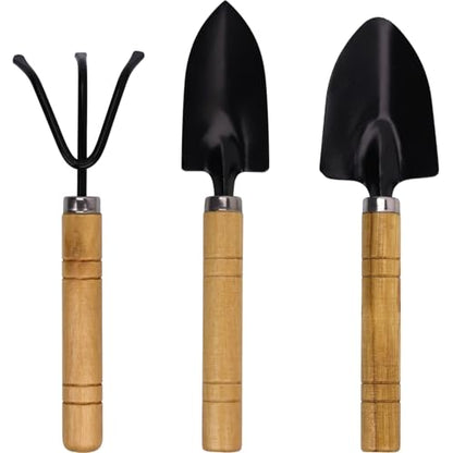Kids Gardening Tools Set, 3-Piece Shovel Trowel Rake Kit