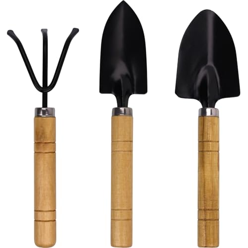 Kids Gardening Tools Set, 3-Piece Shovel Trowel Rake Kit