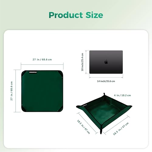 Repotting Mat for Indoor Plants 27"x27", Unique Gifts for Plant Lovers - color: Dark Green, size: 27" x 27" x 0.1"