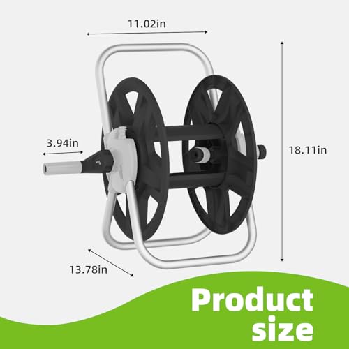 Water Hose Reel,Holds 60-80 Ft of 5/8" Hose - color: Black