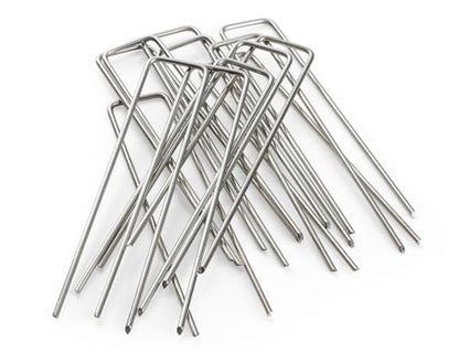Stainless Steel Landscape Garden Staples Pins, 6-inch, 11 Gauge, Unlike Imposters Won't Rust - Perfect for Landscape Fabric, Irrigation Lines - 100 Pack