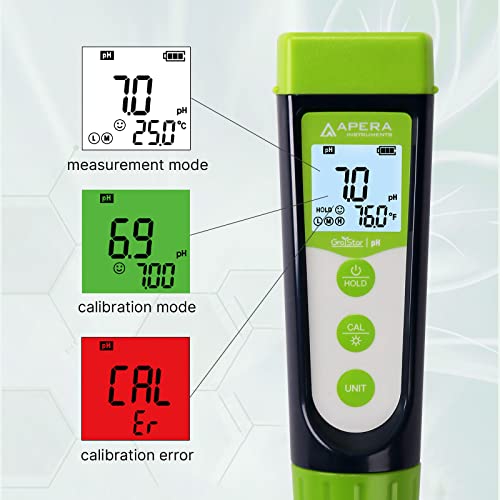 Apera Instruments AI101G GroStar Series GS1 pH Pen Tester Kit with Replaceable Double-Junction pH Probe for Hydroponics Water Quality Testing, Gen II - style: pH