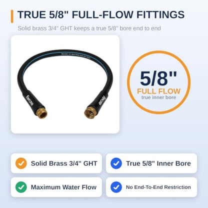 FEVONE 3 ft Lead-in Garden Hose, Leader Hose for Hose Reel - size: 3FT