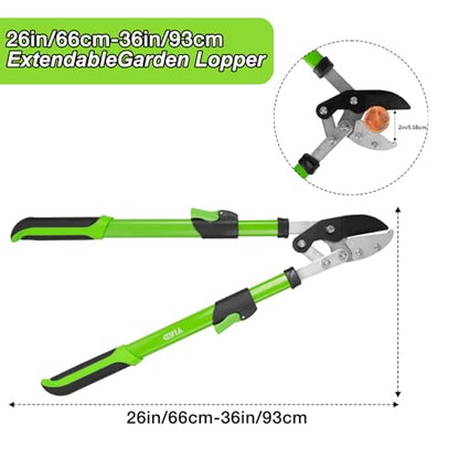 26"-36" Extendable Anvil Loppers, Compound Action Branch Cutter, 2 Inch Cut - style: 36" Extendable Anvil Loppers