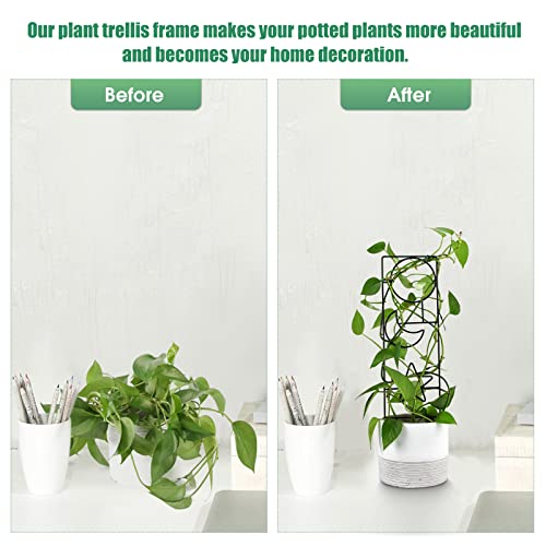 Wellsign 15.94Inch Plant Trellis for Climbing Plants Indoor Outdoor - size: Black-Metal-Trellis02