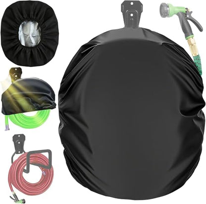 Hose Cover - Garden Hose Reel Cover(Fits 5/8" x 50-100ft), Protect & Extend Life, Sun-Proof, Waterproof, Dustproof, Heavy Duty 420D Oxford Spun Cloth, Double-sided Material, Hose Covers for Outside