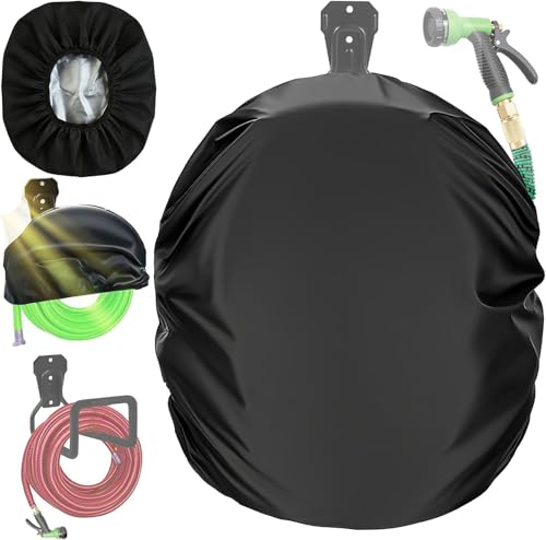 Hose Cover - Garden Hose Reel Cover(Fits 5/8" x 50-100ft), Protect & Extend Life, Sun-Proof, Waterproof, Dustproof, Heavy Duty 420D Oxford Spun Cloth, Double-sided Material, Hose Covers for Outside