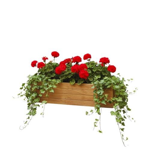 Handmade Rustic Cedar Herb Window Planter Box – Wooden Window & Railing Planter for Indoor or Outdoor Use, Made in USA (12) - size: 12 Inch