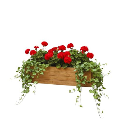 Handmade Rustic Cedar Herb Window Planter Box – Wooden Window & Railing Planter for Indoor or Outdoor Use, Made in USA (48") - size: 48"