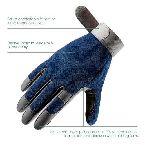COOLJOB Thorn Proof Gardening Gloves for Men Women, Navy, Small - color: Blue, size: Small