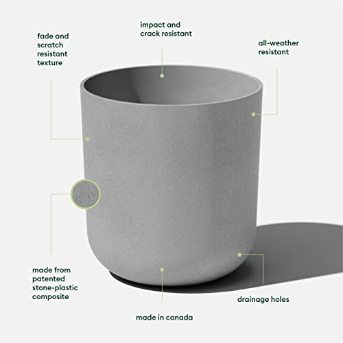 Veradek Mason Series Lima Planter - Large Round Outdoor Planter - color: Gray, size: 20 inches