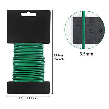 Tenn Well 2Pk 52ft 3.5mm Garden Wire Soft Green for Climbing Plants - color: Green, size: 3.5mm