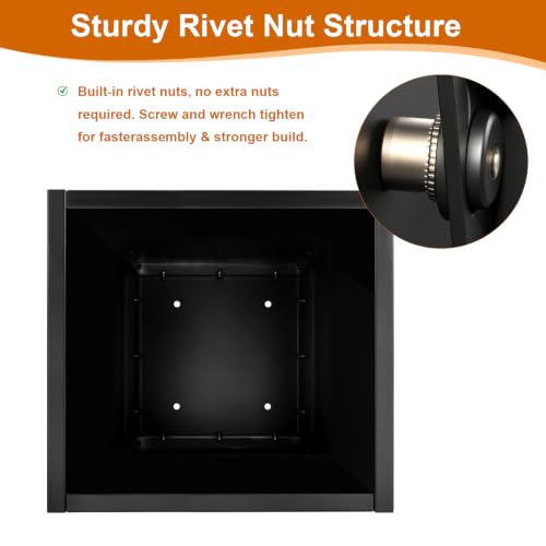 15"x15" x 30" Tall Metal Planter Box 2 Pack, Steel Planter Outdoor - color: Black, size: 15" L x 15" W x 30" H