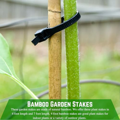 Farm Plastic Supply - Bamboo Garden Stakes - Bambo Sticks, Bamboo Plant Stakes for Outdoor Plants, Plant Support Stakes for Indoor Plants (7 Foot, 5) - style: 7 Foot
