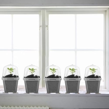 50 Pcs 3" Clear Plant Nursery Pot with Humidity Dome, Plastic Gardening Pot - color: 50pcs-white, size: 3 Inch