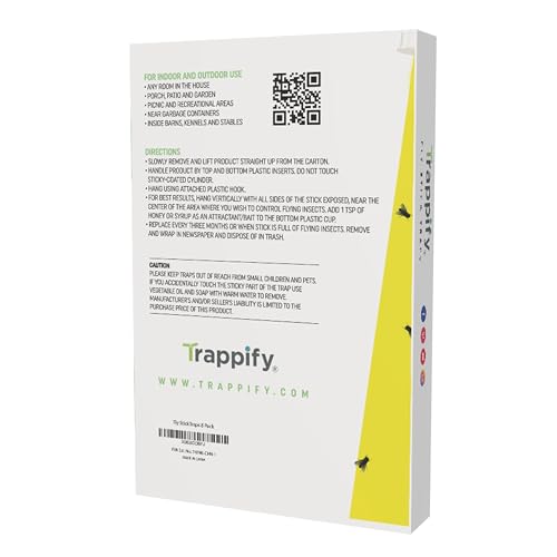 Trappify Hanging Fly Trap & Fruit Fly Traps for Indoors, Yellow, 8 Pack - size: Pack 8