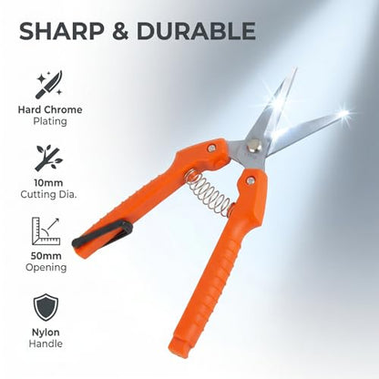 Pruning Shears for Gardening, 7.3" Plant Shears with SK5 High Carbon Steel Blades, 90g Ultra Lightweight Garden Tools for Roses, Hydrangeas & Bonsai, Easy-to-Use Sharp Bypass Pruners for Seniors