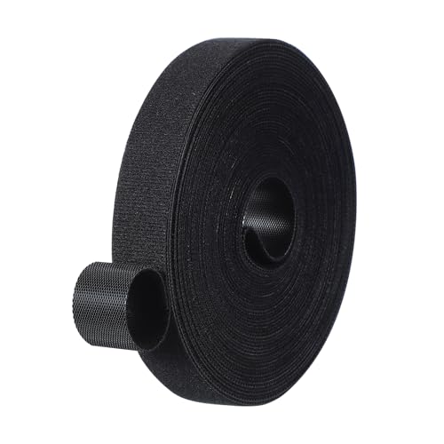 PATIKIL 0.8" x33FT Hook and Loop Tape Double-Sided Nylon Strips Black - color: Black, size: 0.8"x33FT