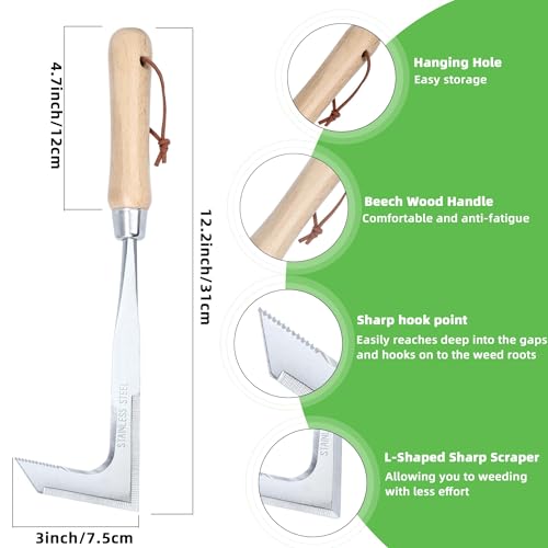 Crack Weeder, Stainless Steel Crevice Weeding Tool, Weeder Tool