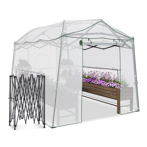 11 x 8.5 ft Pop?up Walk?in Greenhouse for Outdoor Winter Plant Protection - color: White, size: 11' x 8.5'