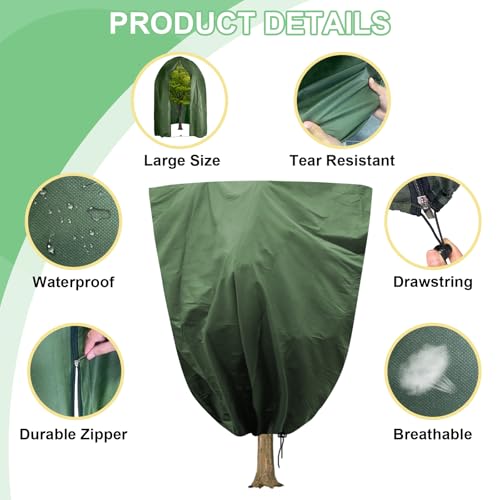110" x 79" Large Plant Covers Freeze Protection, Thicken Plant Frost Cover - color: Dark Green