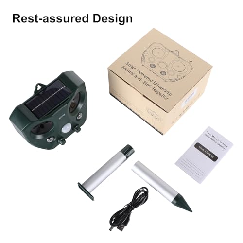 2026 Solar Powered Animal Repeller Outdoor with Flash Lights to Repel Deer
