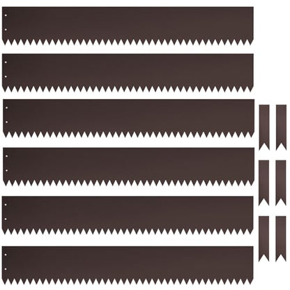 20ft. 40" L × 6" H Metal Landscape Edging, 6 Pack Garden Border - color: Brown, size: 6 Inch
