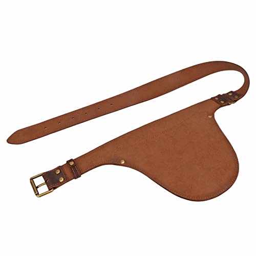 Leather Florists Tool Belt Bag,3 Pockets,Adjustable Gardeners Waist Holster - color: Brown