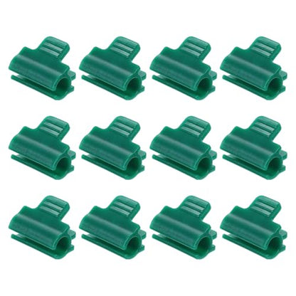 Greenhouse Clamps for 9/16inch PVC Pipe, 12pcs Greenhouse Film Clamps Shading Net Rod Clip Garden Hoops for Row Cover, Greenhouse Plastic Sheeting(Dark Green)