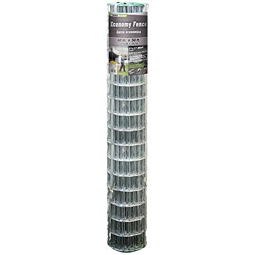 YARDGARD 2 in. x 3 in. Mesh Welded Wire Fence Roll, 48 in. x 50 ft., 16 Gauge Galvanized Steel Fence for Animal Enclosures, Garden Protection and Property Fencing - size: 48 in. x 50 ft.