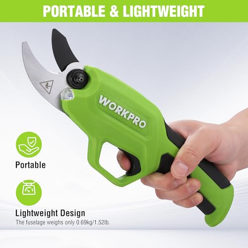 WORKPRO 7.2V Electric Pruning Shears, 0.8" Cutting Diameter
